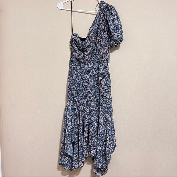 ASTR the Label • Santorini Dress in Blue & Peach Multi Floral - Picture 3 of 12